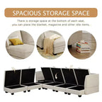 115.1 Divano componibile a U grande e moderno, con contenitore, divano letto convertibile con chaise longue reversibile - ModernLuxe