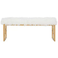 Mera Faux Lamb Bench - FOX6291 - White - Safavieh Couture