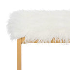 Panca Mera in finta lana di agnello - FOX6291 - Bianca - Safavieh Couture