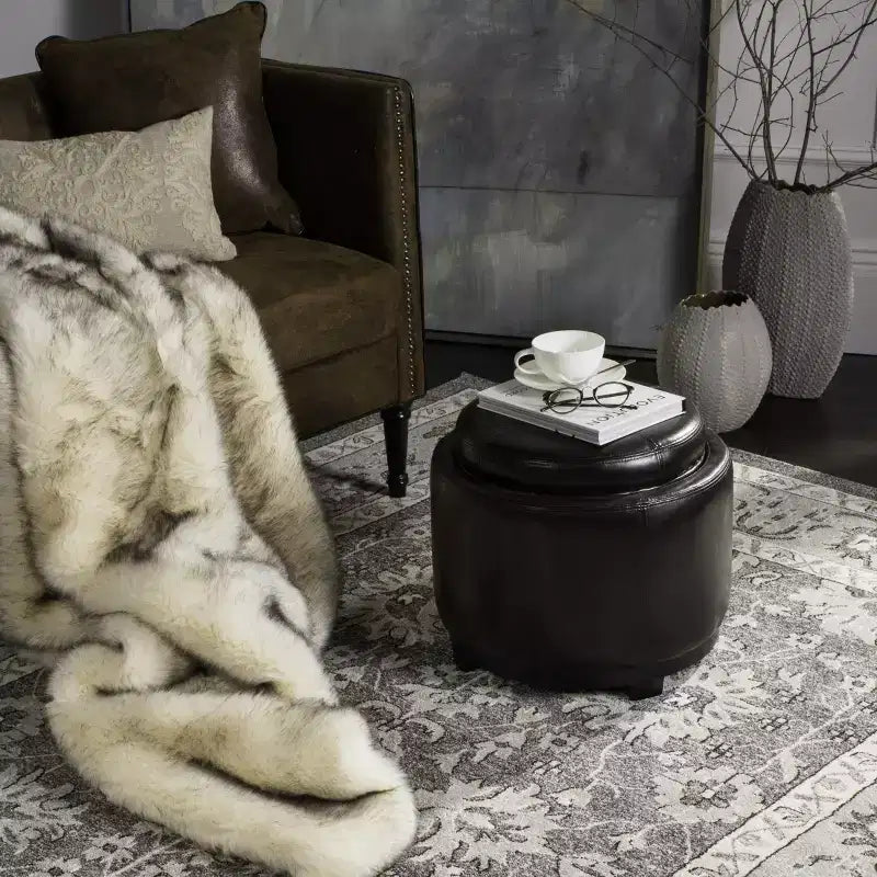 Pouf vassoio rotondo Chelsea - HUD8232 - Safavieh Couture