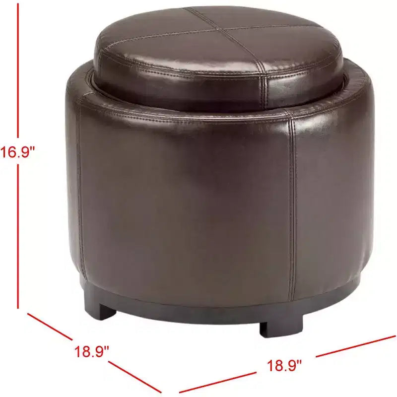 Pouf vassoio rotondo Chelsea - HUD8232 - Safavieh Couture