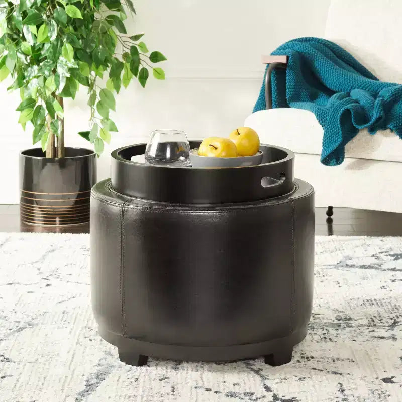 Pouf vassoio rotondo Chelsea - HUD8232 - Safavieh Couture