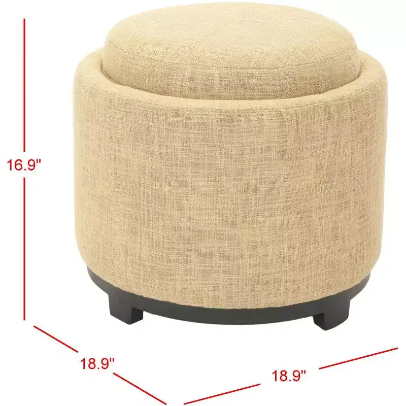 Pouf vassoio rotondo Chelsea - HUD8232 - Safavieh Couture