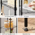 SONGMICS Scaffale a 5 Ripiani, Scaffale da Cucina