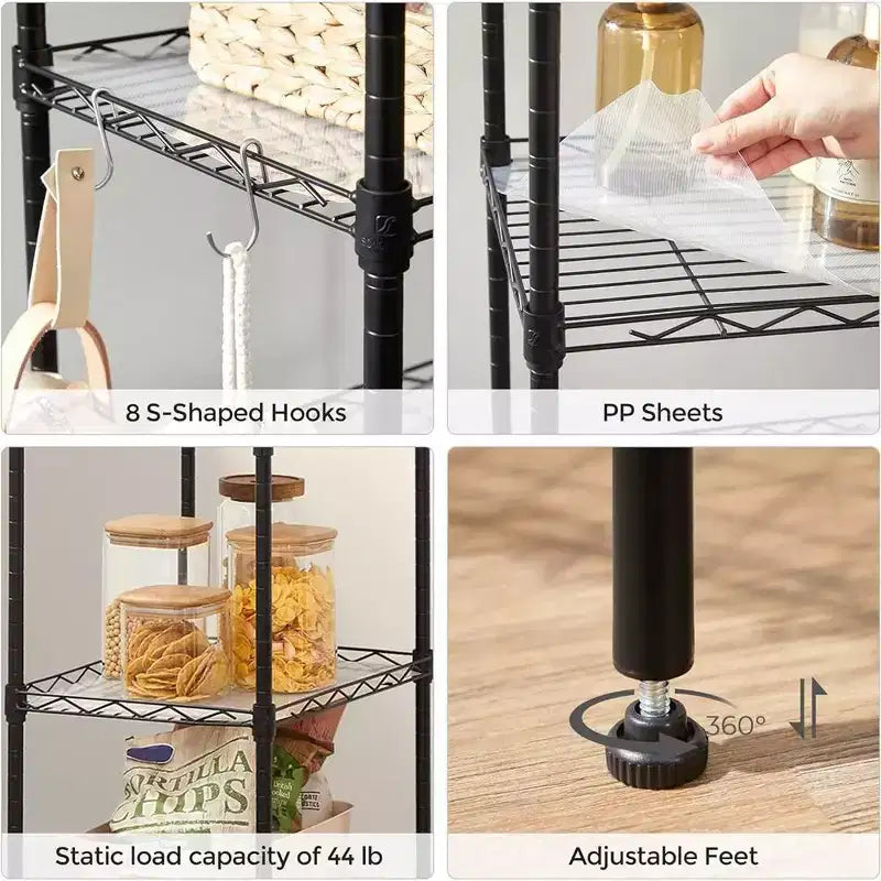 SONGMICS Scaffale a 5 Ripiani, Scaffale da Cucina