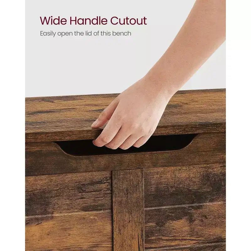 VASAGLE Cassapanca Stile Rustico con Cerniere di Sicurezza - Soluzione Versatile per Ingresso, Camera da Letto e Soggiorno