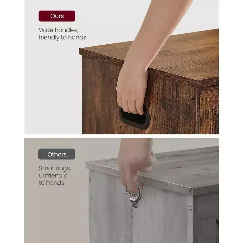 VASAGLE Cassapanca Stile Rustico con Cerniere di Sicurezza - Soluzione Versatile per Ingresso, Camera da Letto e Soggiorno