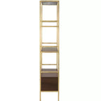 Etagere Mateo a 4 ripiani con 1 cassetto - ETG6205 - Oro/Noce - Safavieh