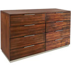 Cassettiera moderna a 8 cassetti Brylin - SFV2112 - Noce scuro - Safavieh Couture