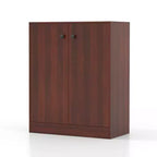 Mobile Contenitore a 2 Ante Costway, Organizer Autoportante con Scaffale a 3 Ripiani, Ingresso, Nero/Marrone