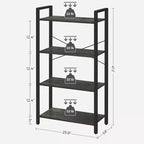 VASAGLE Scaffale, Libreria a 4 Ripiani, Scaffali da Ufficio