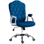 Sedia da Ufficio Vinsetto, Sedia da Computer in Velluto, Sedia da Scrivania Trapuntata con Ruote Girevoli, Altezza Regolabile e Funzione di Inclinazione