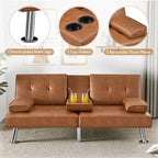 Yaheetech Divano Letto Futon Convertibile in Ecopelle