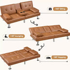 Yaheetech Divano Letto Futon Convertibile in Ecopelle