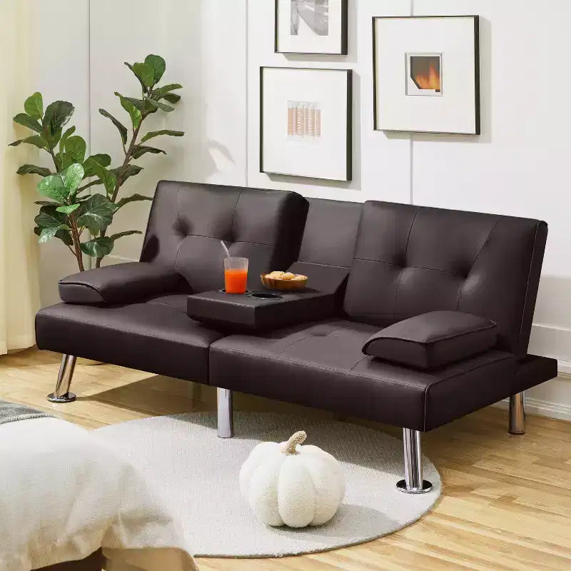 Yaheetech Divano Letto Futon Convertibile in Ecopelle