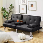 Yaheetech Divano Letto Futon Convertibile in Ecopelle