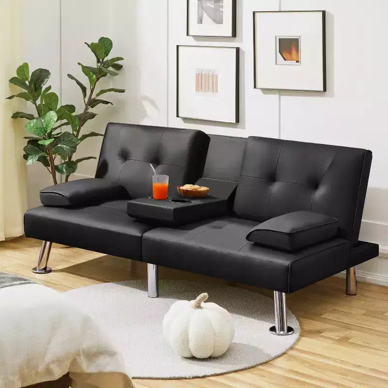 Yaheetech Divano Letto Futon Convertibile in Ecopelle