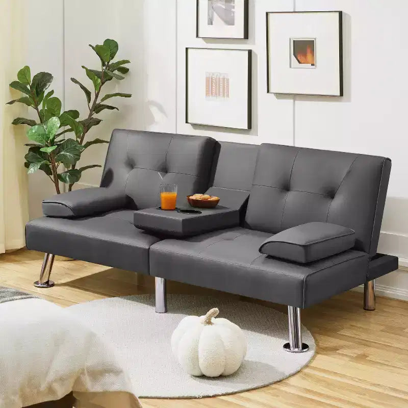 Yaheetech Divano Letto Futon Convertibile in Ecopelle