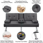 Yaheetech Divano Letto Futon Convertibile in Ecopelle