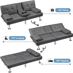 Yaheetech Divano Letto Futon Convertibile in Ecopelle