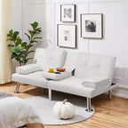 Yaheetech Divano Letto Futon Convertibile in Ecopelle