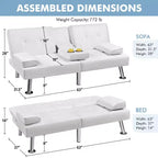 Yaheetech Divano Letto Futon Convertibile in Ecopelle