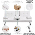 Yaheetech Divano Letto Futon Convertibile in Ecopelle
