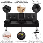 Yaheetech Divano Letto Futon Convertibile in Ecopelle