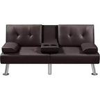 Yaheetech Divano Letto Futon Convertibile in Ecopelle