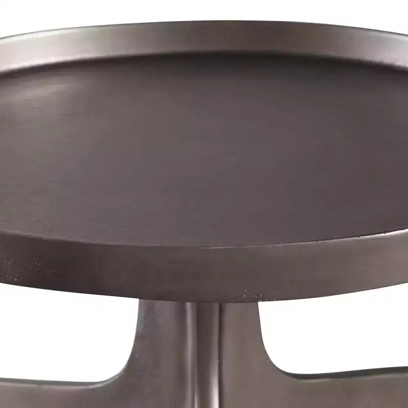 Tavolino d'appoggio Uttermost Kenna, 40 cm di larghezza, in alluminio nichelato testurizzato