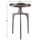 Tavolino d'appoggio Uttermost Kenna, 40 cm di larghezza, in alluminio nichelato testurizzato