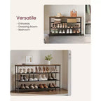 Scarpiera VASAGLE a 4 Livelli, Mobile Scarpiera per 15-18 Paia di Scarpe, Marrone Rustico e Nero
