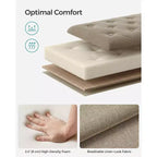 SONGMICS Panca Contenitore Pouf da Ingresso, Sgabello Poggiapiedi Contenitore con Portata di 150 kg, Gambe in Legno Massello