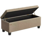 SONGMICS Panca Contenitore Pouf da Ingresso, Sgabello Poggiapiedi Contenitore con Portata di 150 kg, Gambe in Legno Massello