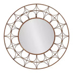 Specchio decorativo rotondo in metallo Avoca di Kate and Laurel, 28 di diametro, bronzo