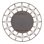 Specchio decorativo rotondo in metallo Avoca di Kate and Laurel, 28 di diametro, bronzo
