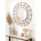 Specchio decorativo rotondo in metallo Avoca di Kate and Laurel, 28 di diametro, bronzo