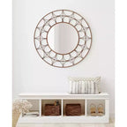 Specchio decorativo rotondo in metallo Avoca di Kate and Laurel, 28 di diametro, bronzo