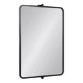 Kate and Laurel Elijah Rectangle Metal Functional Mirror, 38x24, Black