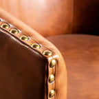 Flash Furniture Poltrona Club Myles con Base Girevole a 360° in Metallo e Rivestimento con Rifiniture Decorative con Borchie