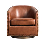 Flash Furniture Poltrona Club Myles con Base Girevole a 360° in Metallo e Rivestimento con Rifiniture Decorative con Borchie