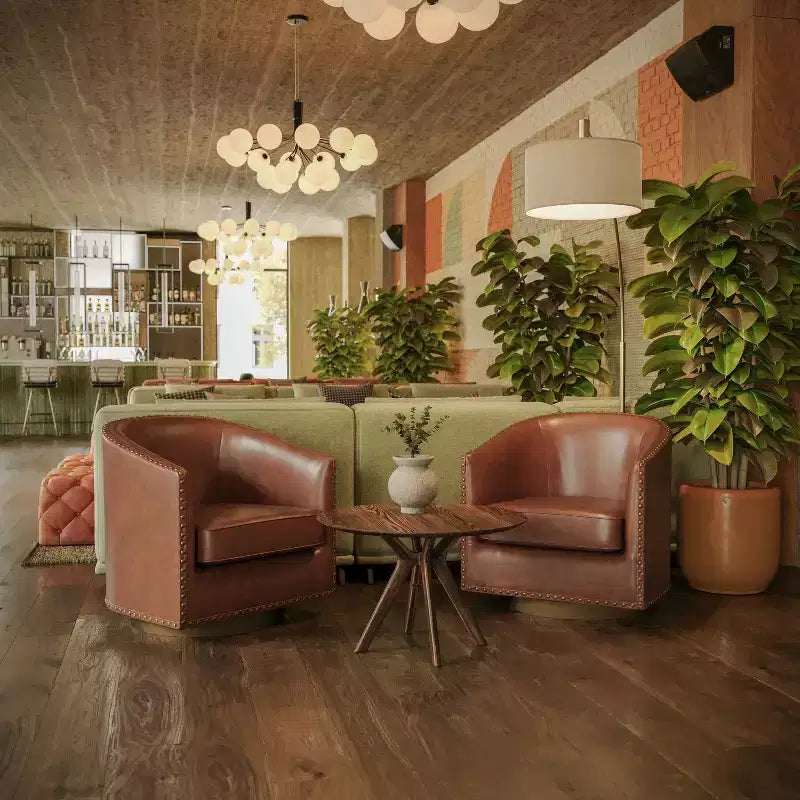 Flash Furniture Poltrona Club Myles con Base Girevole a 360° in Metallo e Rivestimento con Rifiniture Decorative con Borchie