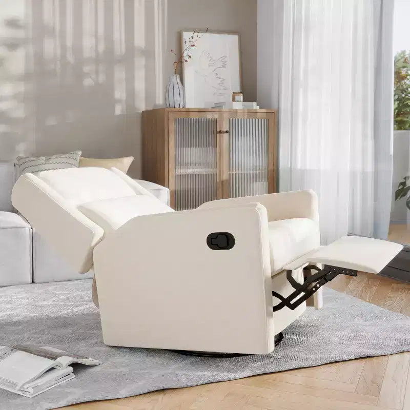 Poltrona reclinabile Flash Furniture Cash con base girevole, manuale girevole a 360 gradi, perfetta per soggiorno, camera da letto o cameretta dei bambini