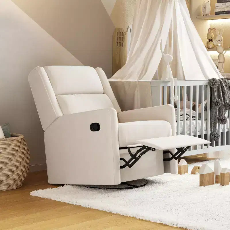 Poltrona reclinabile Flash Furniture Cash con base girevole, manuale girevole a 360 gradi, perfetta per soggiorno, camera da letto o cameretta dei bambini