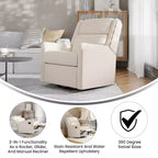 Poltrona reclinabile Flash Furniture Cash con base girevole, manuale girevole a 360 gradi, perfetta per soggiorno, camera da letto o cameretta dei bambini