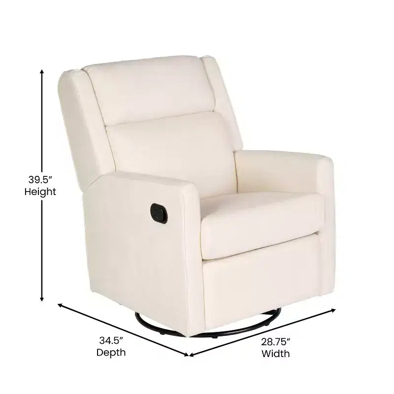 Poltrona reclinabile Flash Furniture Cash con base girevole, manuale girevole a 360 gradi, perfetta per soggiorno, camera da letto o cameretta dei bambini
