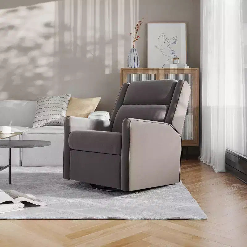 Poltrona reclinabile Flash Furniture Cash con base girevole, manuale girevole a 360 gradi, perfetta per soggiorno, camera da letto o cameretta dei bambini