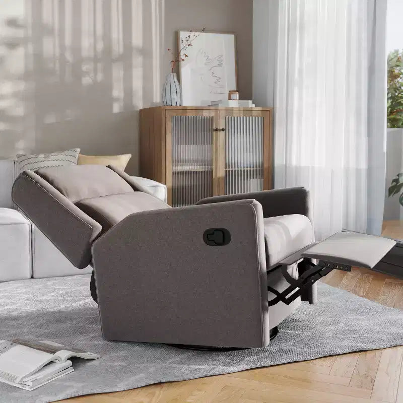 Poltrona reclinabile Flash Furniture Cash con base girevole, manuale girevole a 360 gradi, perfetta per soggiorno, camera da letto o cameretta dei bambini