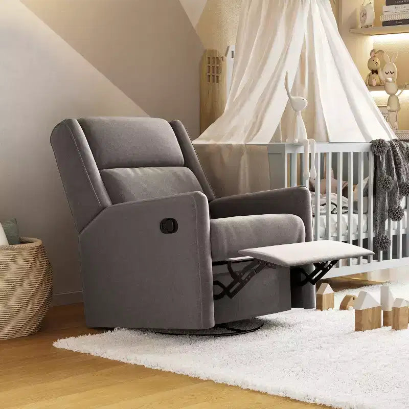 Poltrona reclinabile Flash Furniture Cash con base girevole, manuale girevole a 360 gradi, perfetta per soggiorno, camera da letto o cameretta dei bambini