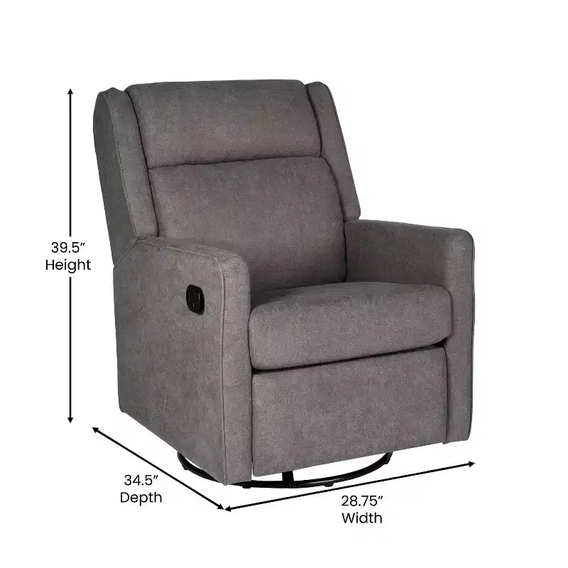 Poltrona reclinabile Flash Furniture Cash con base girevole, manuale girevole a 360 gradi, perfetta per soggiorno, camera da letto o cameretta dei bambini